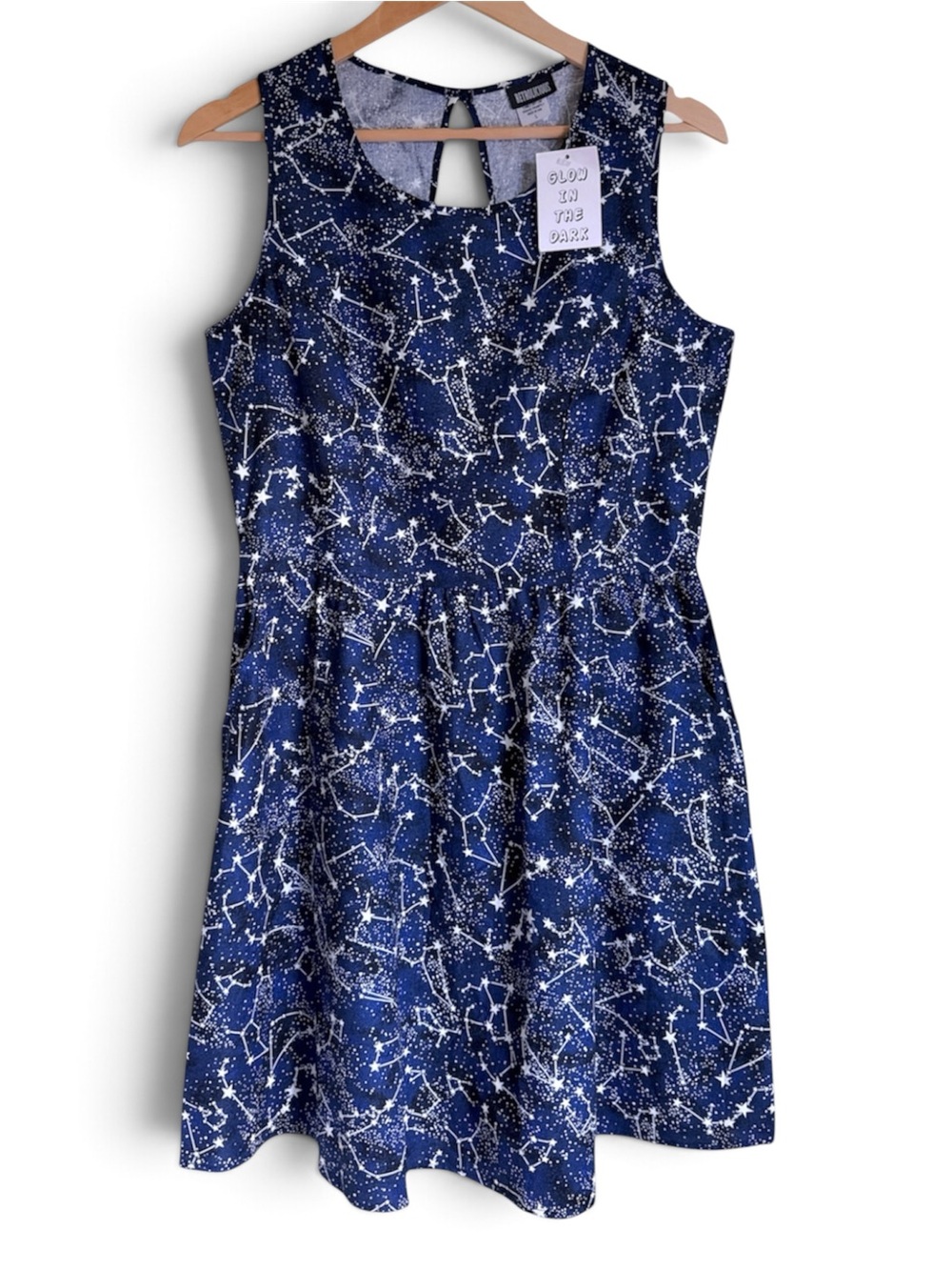 NWT Retrolicious Glow In The Dark Constellation Dress Size L Celestial Pockets